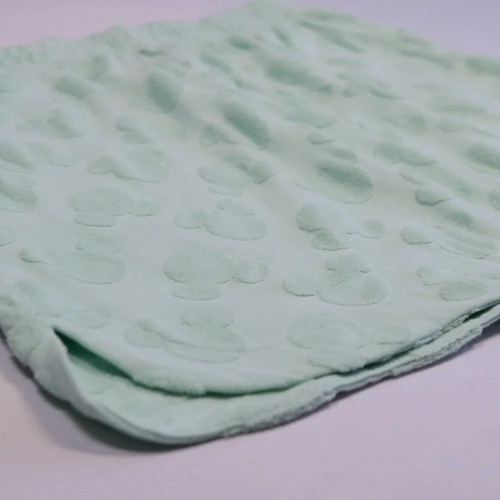 Disney Mickey Mouse Skirt Women M Mint Green Terry Cloth Embossed Mini Skirt